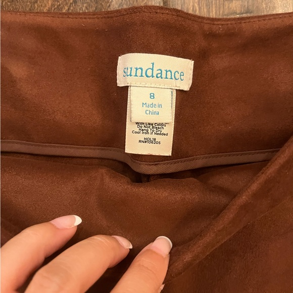 Sundance Luxe Dream Soft Faux Suede Leggings Pants Brown size 8 - Picture 5 of 9